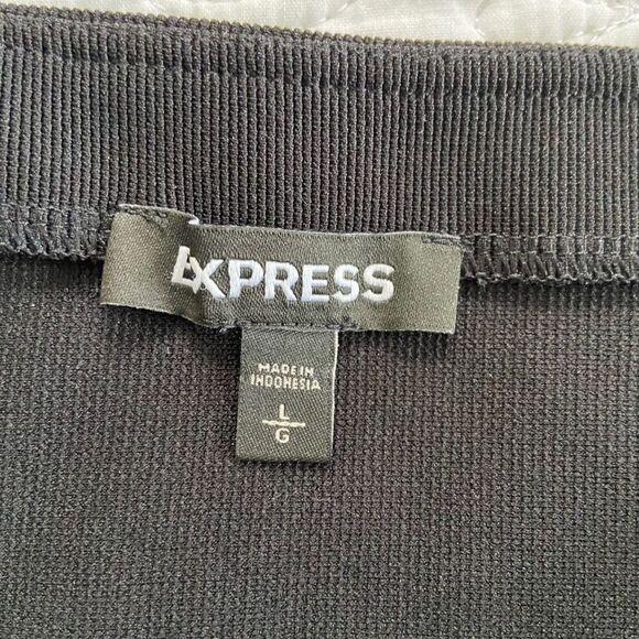 Express Black Embroidered Lace-Up Bodysuit Top Women's L - Picture 8 of 8